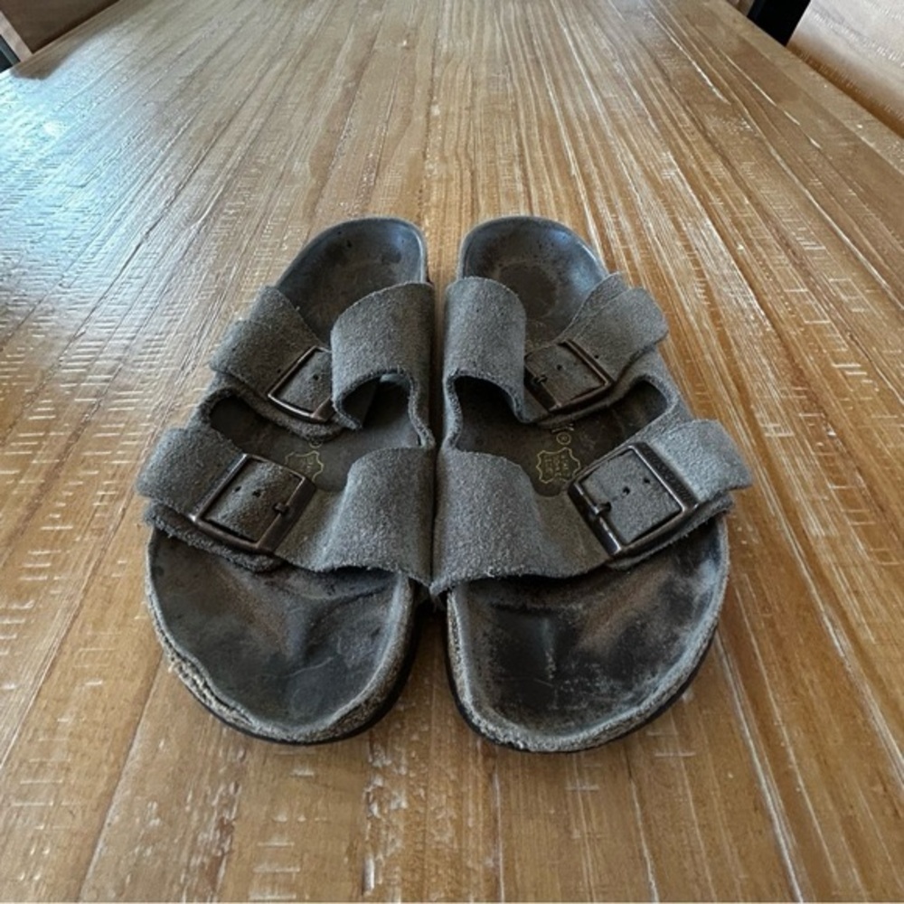 Birkenstock Gray Brown Suede Sandals